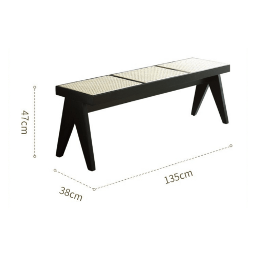 Black on sale rattan bench